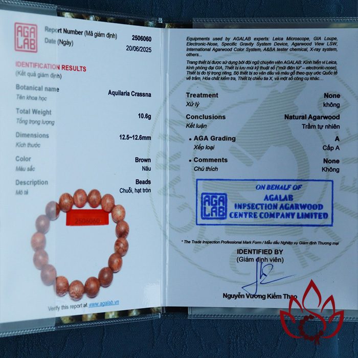 Vòng Trầm Hương Hạt Tròn | 12 Ly | Trầm Tốc Kiến Tự Nhiên Lâu Năm